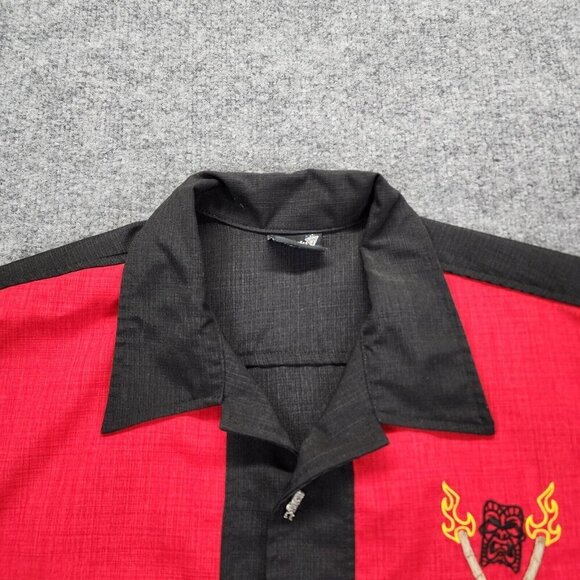 STEADY Last Call.Mens 3XL Shirt Black Red Tiki Bowling Lounge Casual Rockabilly - Picture 6 of 13